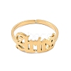 Ion Plating(IP) 304 Stainless Steel Constellation Open Cuff Ring for Women RJEW-C097-01G-07-2