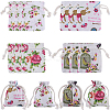 4 Styles Flower Print Burlap Packing Pouches ABAG-BBC0001-03A-1