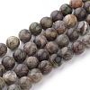 Natural Flower Agate Beads Strands G-Q462-4mm-34-1