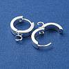 201 Stainless Steel Huggie Hoop Earrings Findings STAS-A167-01S-S-2
