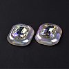 Rainbow Iridescent Plating Acrylic Cabochons X-OACR-E011-07-4