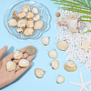 30Pcs Electroplated Natural Shell Pendants SSHEL-SC0001-58-3