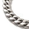 Non-Tarnish 304 Stainless Steel Cuban Link Chain Bracelets for Women Men BJEW-Q341-14D-P-2