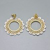 Handmade Woven Glass Beads Dangle Stud Earrings EJEW-F235-N01-2
