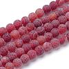 Natural & Dyed Crackle Agate Bead Strands G-T056-6mm-05-1
