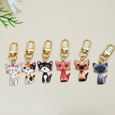 48Pcs 6 Styles Alloy Enamel Pendants ENAM-DR0001-04-1