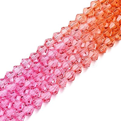 Gradient Color Baking Paint Glass Bead Strands LS-DGLA-A039-T4mm-A04-1