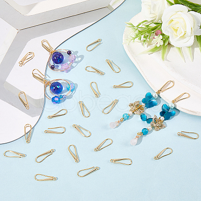 32Pcs Brass Earring Hooks KK-SC0006-57G-1