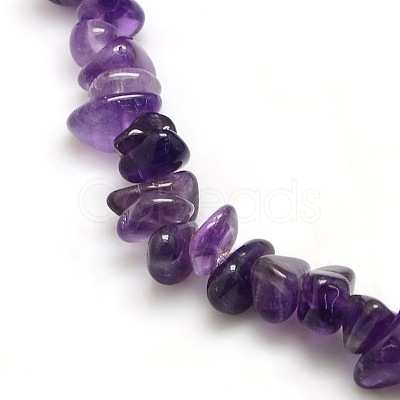 Natural Amethyst Chips Beads Strands X-G-P030-02-1