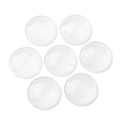 Transparent Glass Cabochons X-GGLA-R026-35mm-1