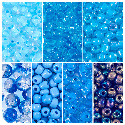 7 Styles Glass Seed Beads SEED-TA0001-41B-1