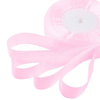 Breast Cancer Pink Awareness Ribbon Making Materials Sheer Organza Ribbon RS20mmY043-1
