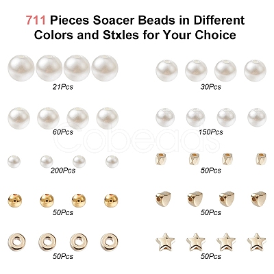 10Style Imitated Pearl Acrylic Beads and CCB Plastic Beads DIY-YW0007-51-1