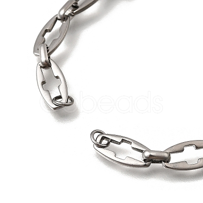 304 Stainless Steel Cross Link Chain Bracelet Making AJEW-JB01378-02-1