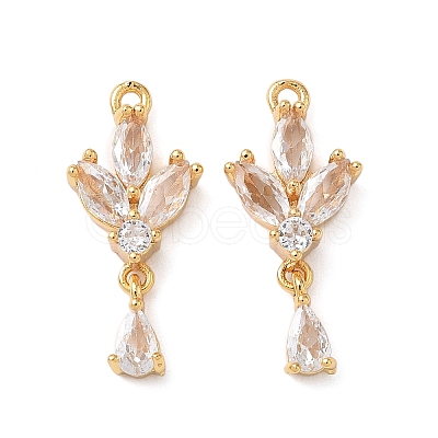 Brass Micro Pave Cubic Zirconia Pendants KK-D024-20G-1
