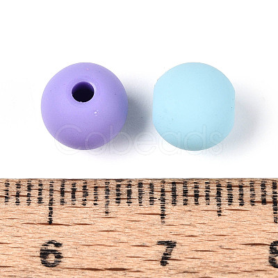 Frosted Opaque Acrylic Beads FACR-T008-04M-01-1