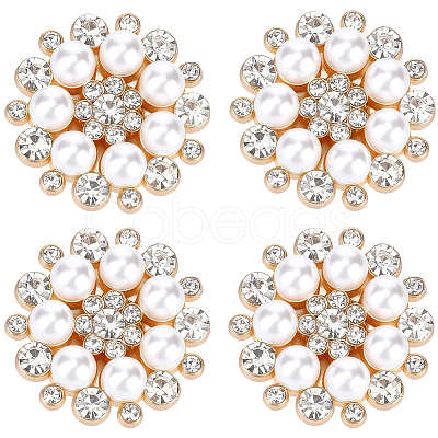 6Pcs Flower Alloy Plastic Cufflinks FIND-CY0001-65B-1