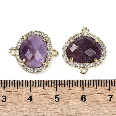 Natural Amethyst Faceted Oval Links G-B126-01G-03-1