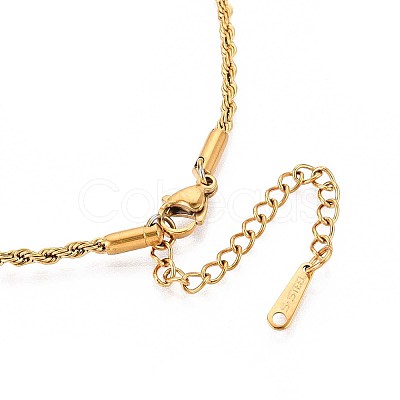 2MM 304 Stainless Steel Rope Chain Necklaces NJEW-N058-10G-1