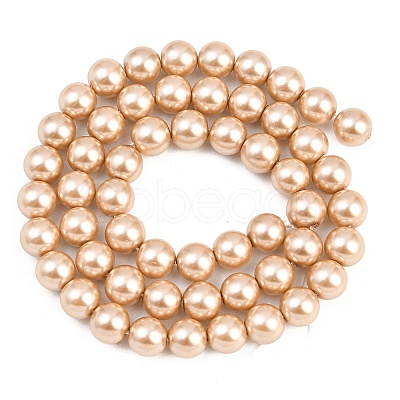 Eco-Friendly Dyed Glass Pearl Round Beads Strands HY-A002-8mm-RB064-1