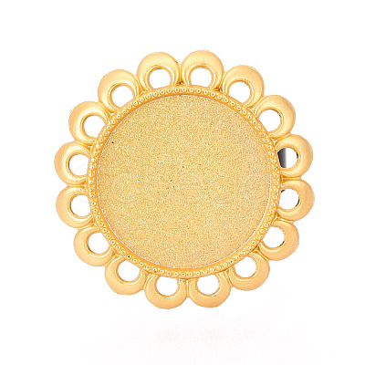 Adjustable Flower Alloy & Iron Bezel Cup Ring Base with Rotatable Tray MAK-T012-08G-1