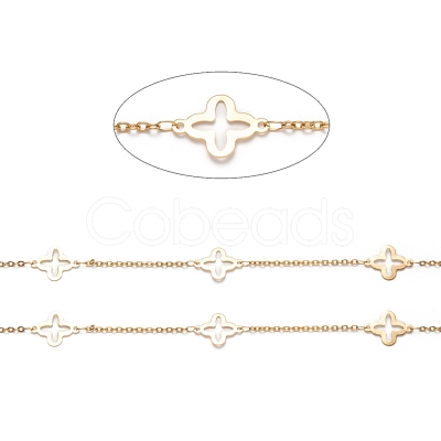 3.28 Feet 304 Stainless Steel Clover Link Cable Chains X-STAS-P254-10G-1