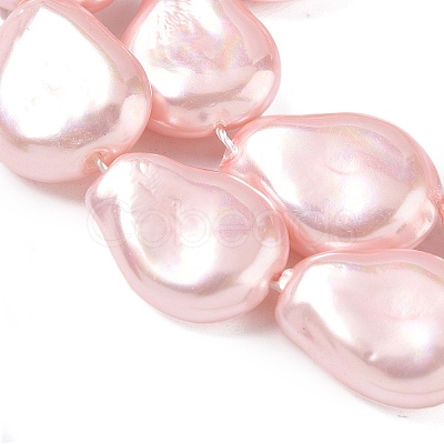 Electroplate Opaque Glass Imitation Pearl Strands EGLA-D302-02C-1