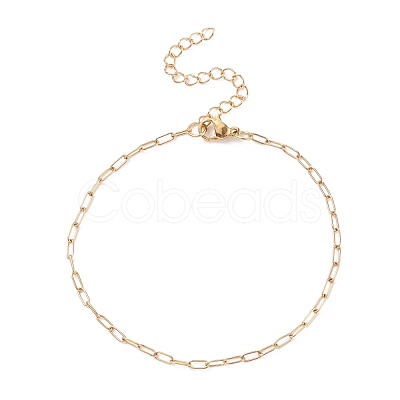 304 Stainless Steel Paperclip Chains Bracelet for Women BJEW-JB08325-1