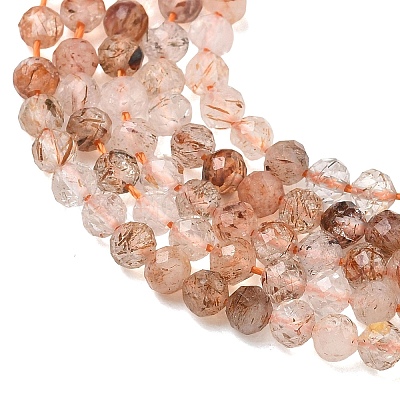 Natural Copper Rutilated Quartz Beads Strands G-P629-A01-02-1