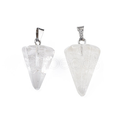 Cone/Spike/Pendulum Natural Quartz Crystal Pendants G-R278-84-1