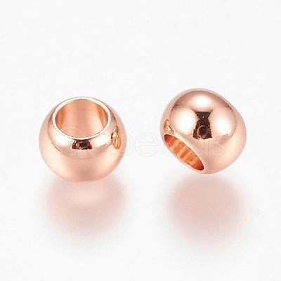 Environment Brass European Beads KK-P120-03RG-1
