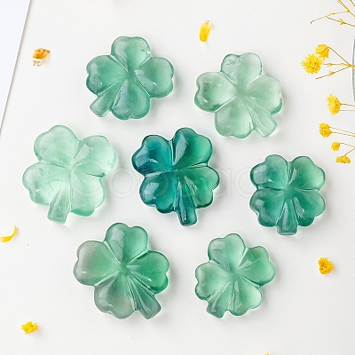 Natural Green Fluorite Clover Display Decorations PW-WG7323C-01-1