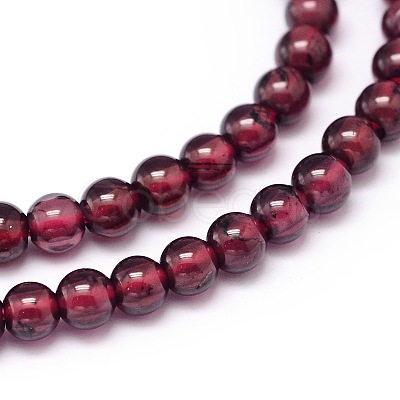 Mozambique Import Natural Grade A Garnet Round Beads Strands G-E300-A-3mm-1