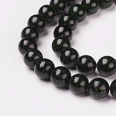 Synthetic Green Goldstone Beads Strands G-D169-02-8mm-1