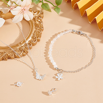 4Pcs 4 Styles 925 Sterling Silver Pendants Sets STER-GO0001-39-1