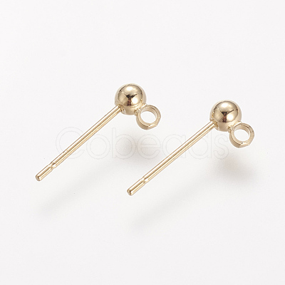Brass Stud Earring Findings KK-T014-66G-1