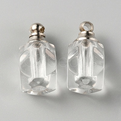 Glass Bottle Locket Pendants GLAA-WH0033-64-1