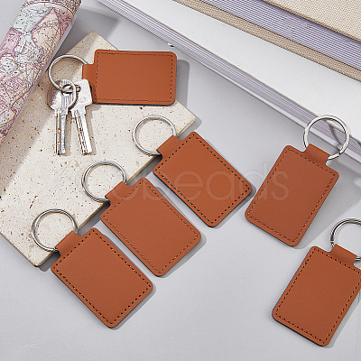 16Pcs Rectangle PU Leather Keychains KEYC-DC0001-45B-1