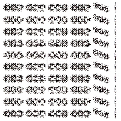 100Pcs Tibetan Style Alloy Spacer Bars TIBE-GO0001-08-1