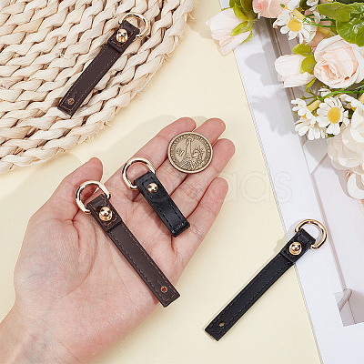 4Pcs 2 Colors Imitation Leather Suspension Clasps PURS-PH0001-31-1