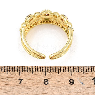 Brass Micro Pave Cubic Zirconia Cuff Rings for Women RJEW-Z113-47G-1