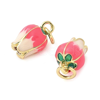 Brass Enamel Charms KK-C110-17A-01G-1