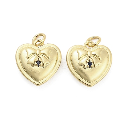 Brass Micro Pave Cubic Zirconia Pendants KK-H527-02A-G-1