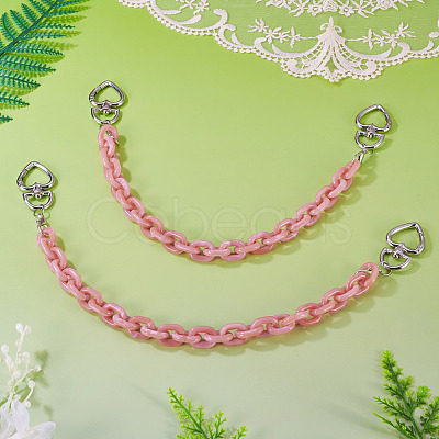 2Pcs Acrylic Link Bag Extender Chains HJEW-TAC0140-1