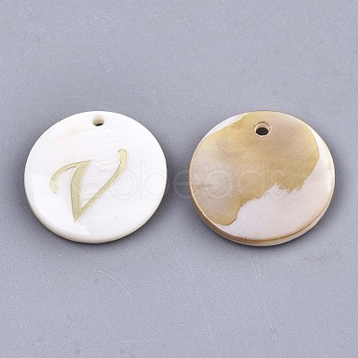 Natural Freshwater Shell Pendants SHEL-N027-04V-1