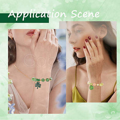 Saint Patrick's Day Theme DIY Glass Beads Bracelets Making Kits DIY-SC0028-72-1
