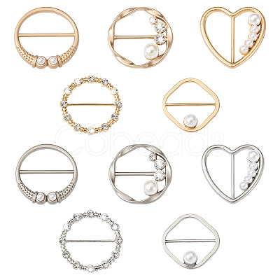 10Pcs 10 Style Alloy Slide Buckles FIND-BY0001-10-1