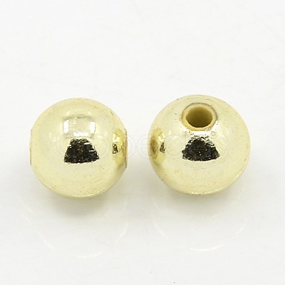 Plating Plastic Acrylic Round Beads PACR-L003-6mm-LG-1