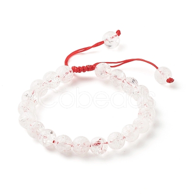 Natural Crackle Quartz & Lava Rock Braided Bead Bracelets Set BJEW-JB07212-03-1