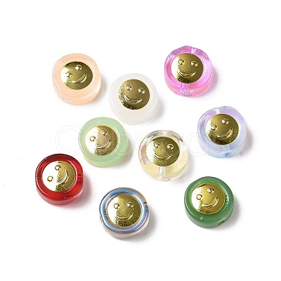 Transparent Spray Painted Glass Beads GLAA-I050-15-1